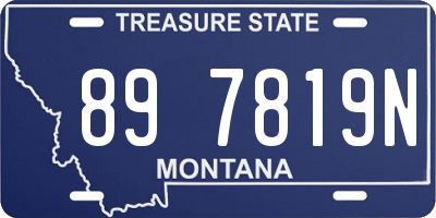 MT license plate 897819N