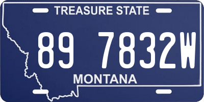 MT license plate 897832W
