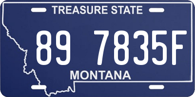 MT license plate 897835F