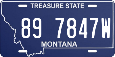 MT license plate 897847W