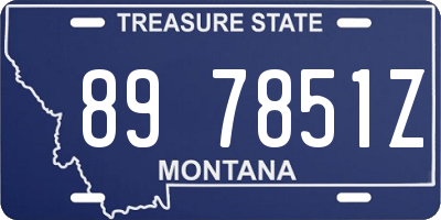 MT license plate 897851Z