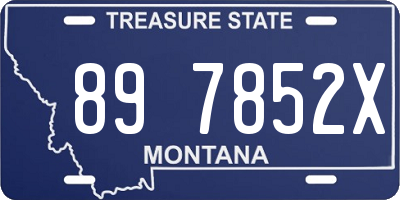 MT license plate 897852X
