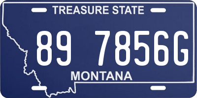 MT license plate 897856G