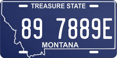 MT license plate 897889E