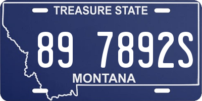 MT license plate 897892S