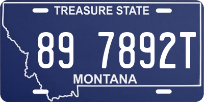 MT license plate 897892T