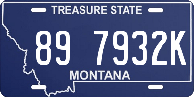 MT license plate 897932K