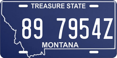 MT license plate 897954Z
