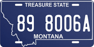 MT license plate 898006A
