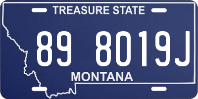 MT license plate 898019J