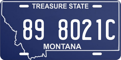MT license plate 898021C