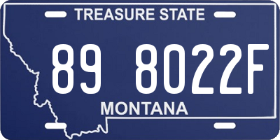 MT license plate 898022F