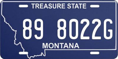 MT license plate 898022G