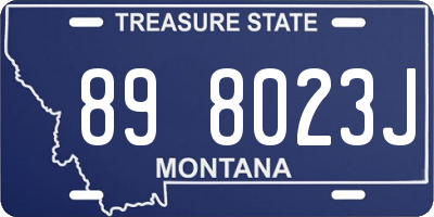 MT license plate 898023J