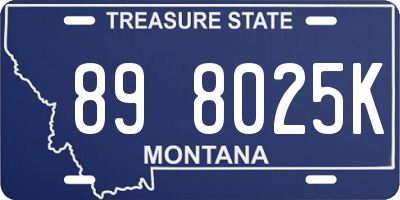 MT license plate 898025K