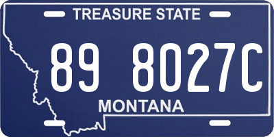 MT license plate 898027C