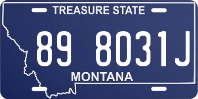 MT license plate 898031J