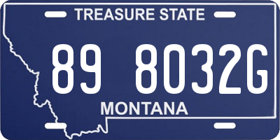 MT license plate 898032G