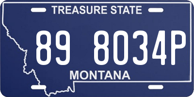 MT license plate 898034P