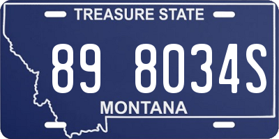 MT license plate 898034S