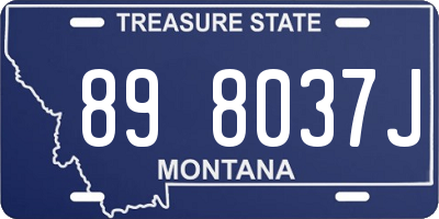 MT license plate 898037J