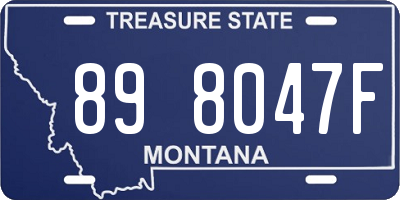 MT license plate 898047F