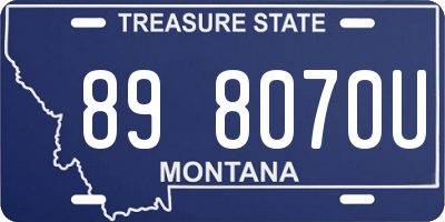 MT license plate 898070U