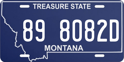 MT license plate 898082D