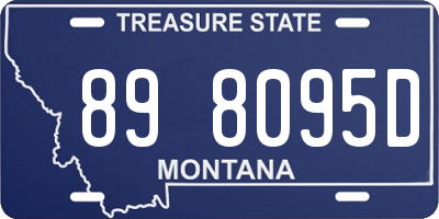 MT license plate 898095D