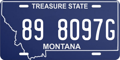 MT license plate 898097G
