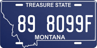 MT license plate 898099F
