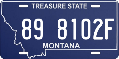 MT license plate 898102F
