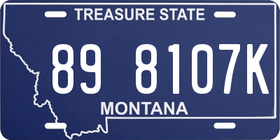 MT license plate 898107K