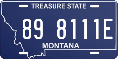 MT license plate 898111E
