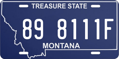 MT license plate 898111F