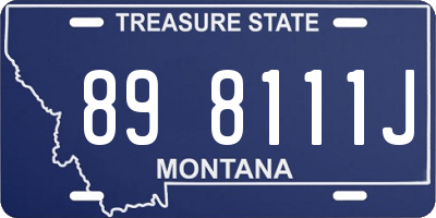 MT license plate 898111J