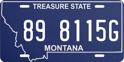 MT license plate 898115G