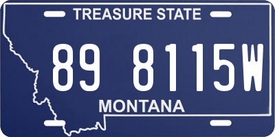 MT license plate 898115W