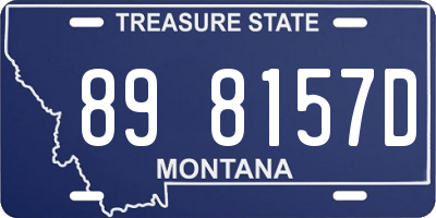 MT license plate 898157D