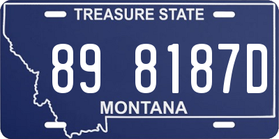 MT license plate 898187D