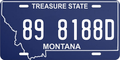 MT license plate 898188D