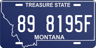 MT license plate 898195F
