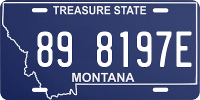 MT license plate 898197E