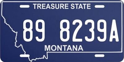 MT license plate 898239A