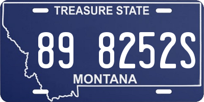 MT license plate 898252S