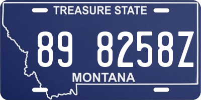MT license plate 898258Z