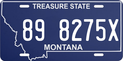 MT license plate 898275X