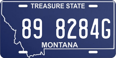 MT license plate 898284G