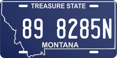 MT license plate 898285N