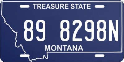 MT license plate 898298N